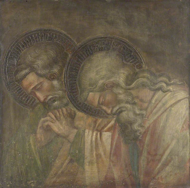 To personer i sorg med glorie - Spinello Aretino