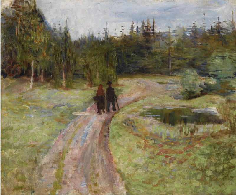 To personer på stien til skogen - Edvard Munch
