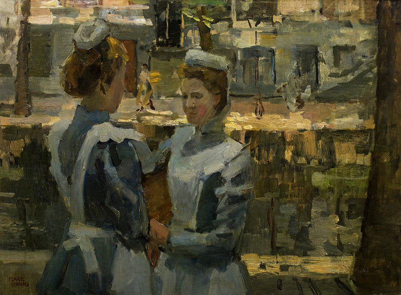 To servanter på en kanal i Amsterdam - Isaac Israëls