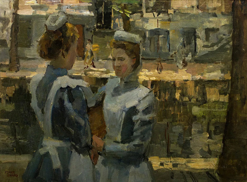To servanter på en kanal i Amsterdam - Isaac Israëls