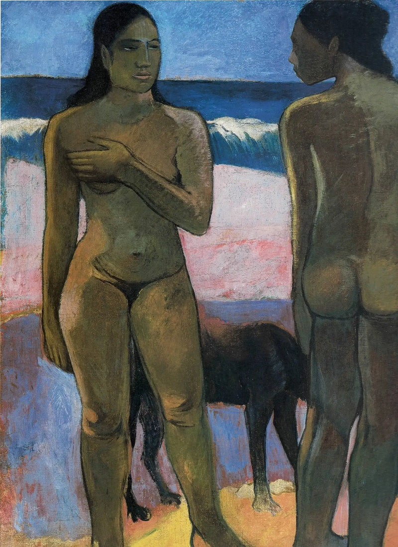 To tahitianske kvinner på stranden - Paul Gauguin