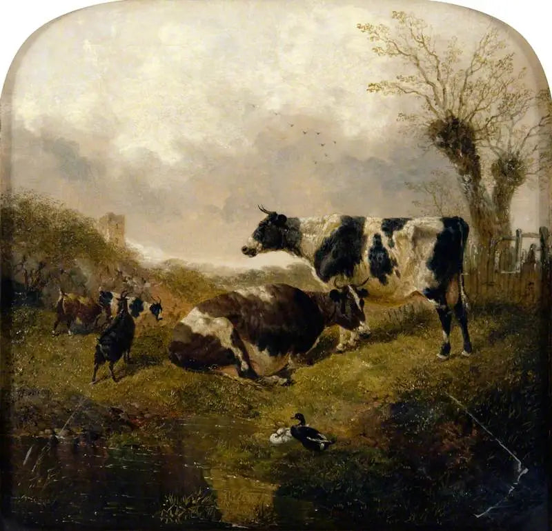 To kyr med geiter og ender i et landskap - John Frederick Herring, Sr.

Source:
Deux vaches avec des chèvres et des canards dans un paysage - John Frederick Herring, Sr.