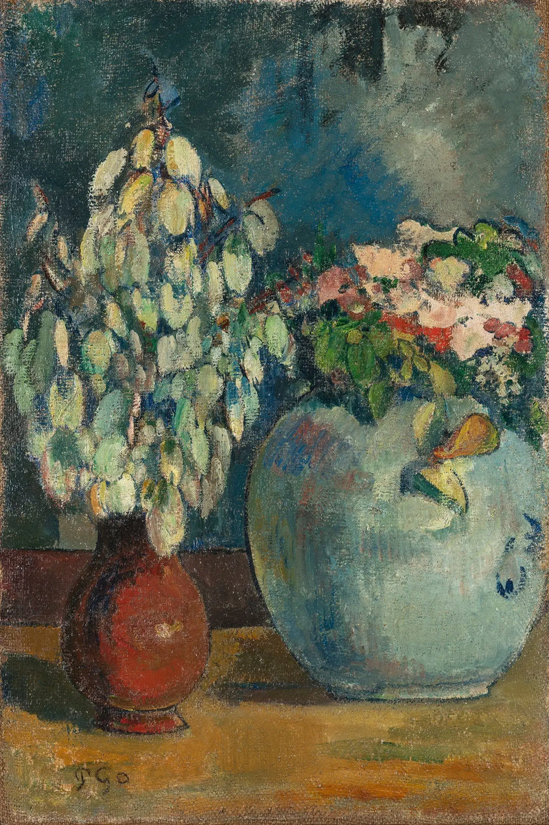 To blomsterpotter - Paul Gauguin