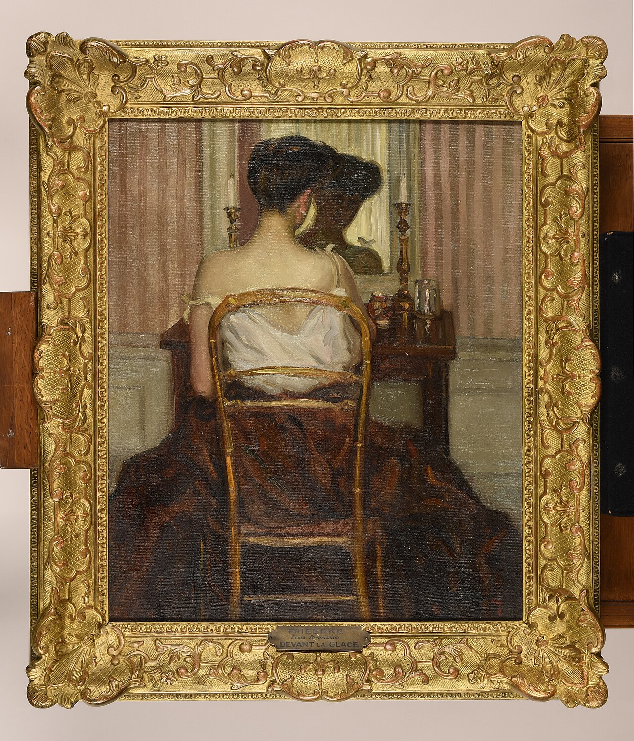 Devant la glace - Frederick Carl Frieseke image 1 tableau peint à l’huile sur toile