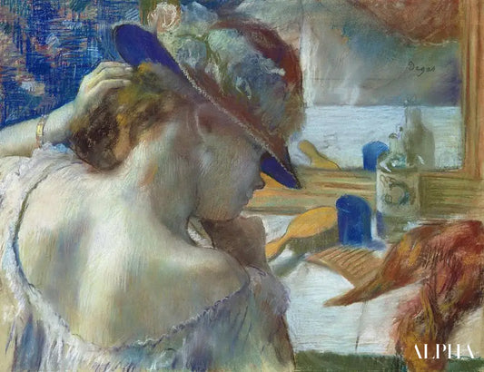 Devant le miroir - Edgar Degas - Reproductions de tableaux et peintures haut de gamme