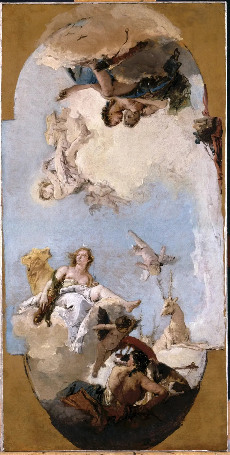 Diane, Apollon og Nymfe - Giovanni Battista Tiepolo