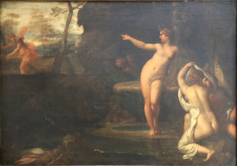 Diane i badet overrasket av Actéon - Annibale Carracci