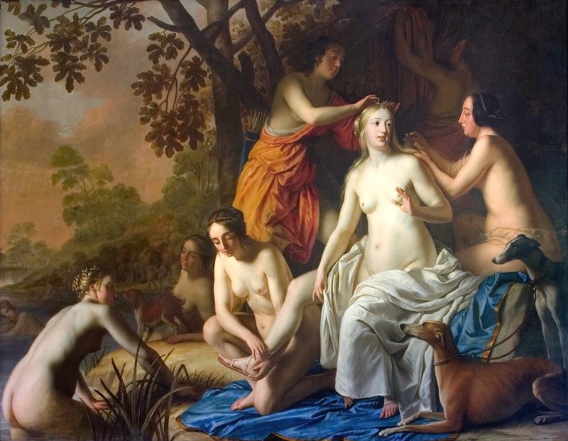 Diane med sine nymfer - Gerrit van Honthorst