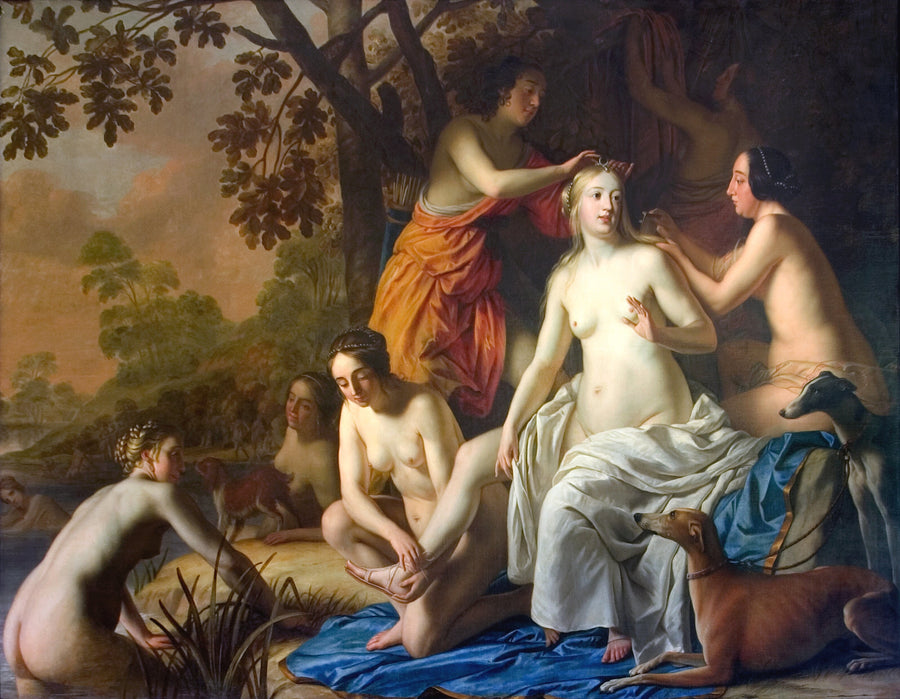 Diane med sine nymfer - Gerrit van Honthorst