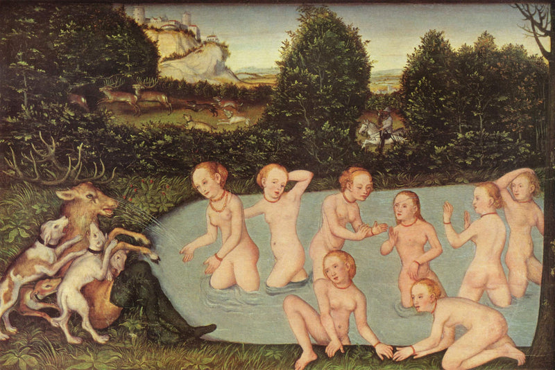 Diane og Aktéon - Lucas Cranach den eldre