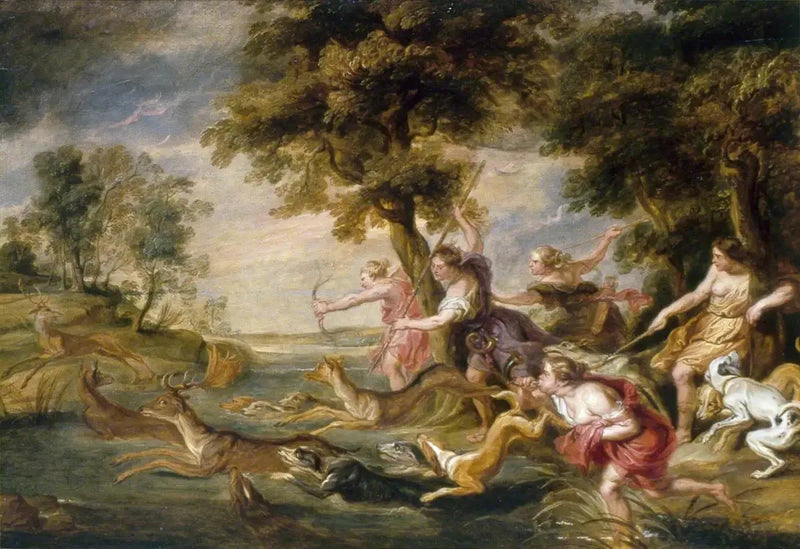 Diane og hennes nymfer på jakt - Peter Paul Rubens