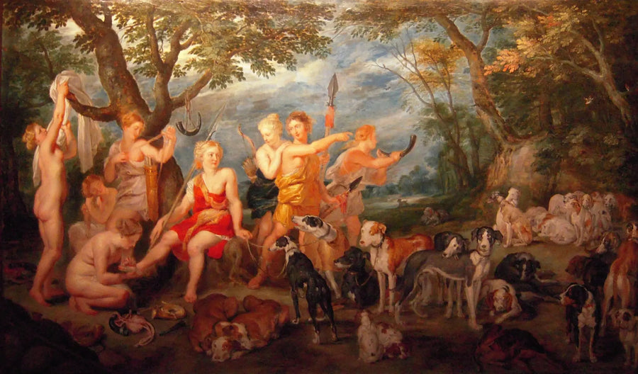Diane og hennes nymfer er i ferd med å dra på jakt - Peter Paul Rubens