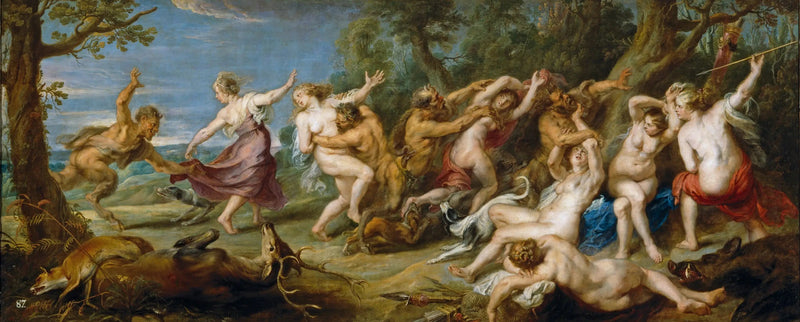 Diane og hennes nymfer overrasket av satyrer - Peter Paul Rubens