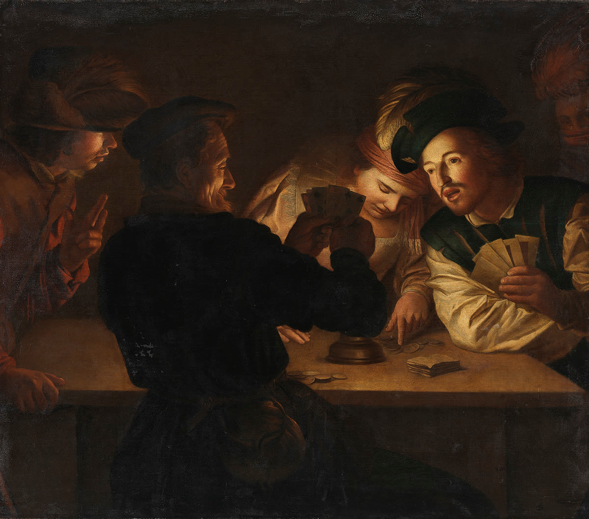 Die Falschspieler - Gerrit van Honthorst image 1 tableau peint à l’huile sur toile