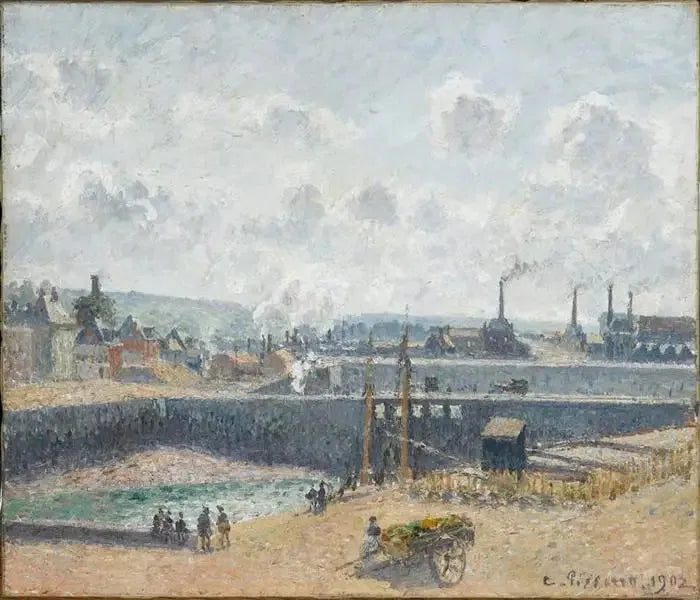 Dieppe, basseng Duquesne. Lavvann, sol, morgen - Camille Pissarro