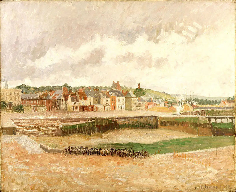 Dieppe. Fiskebåt, lavvann - Camille Pissarro