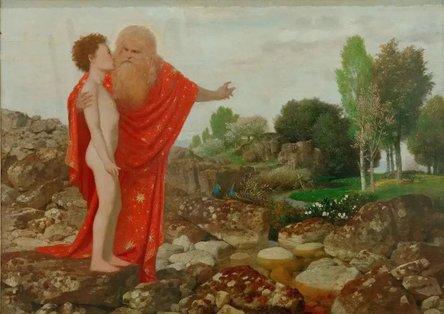 Gud Fader viser Adam Paradiset - Arnold Böcklin

Source:
Dieu le Père montre à Adam le Paradis - Arnold Böcklin