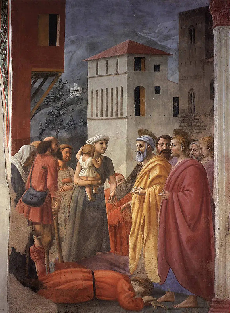 Utdeling av almisse og Ananias' død - Masaccio