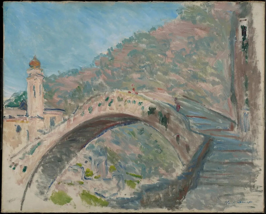 Dolceacqua, den gamle broen over Nervia - Claude Monet