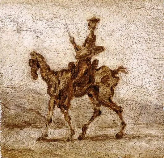 Don Quijote på hest - Honoré Daumier