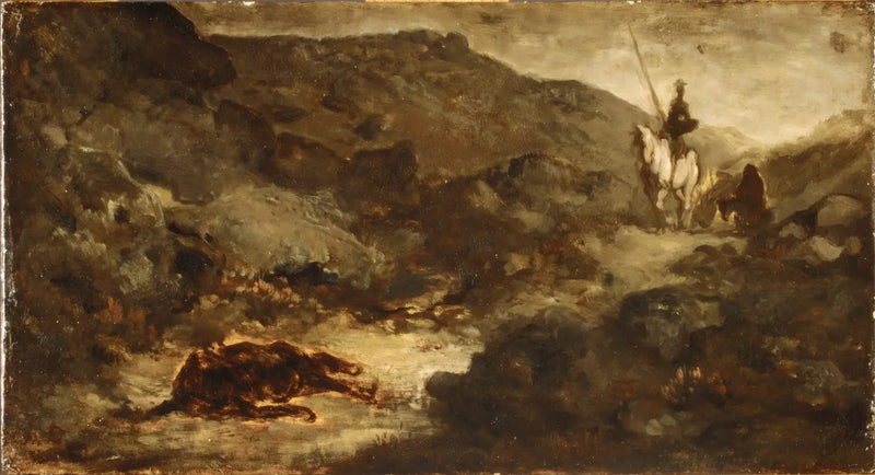 Don Quijote og den døde eselen - Honoré Daumier