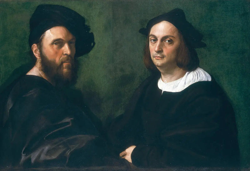 Dobbeltportrett av Andrea Navagero og Agostino Beazzano - Raphael Sanzio
