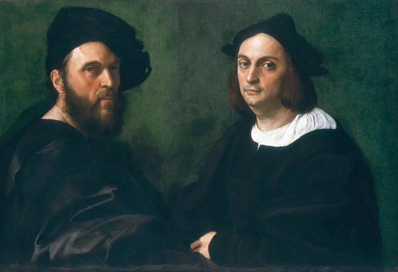 Dobbeltportrett av Andrea Navagero og Agostino Beazzano - Raphael Sanzio
