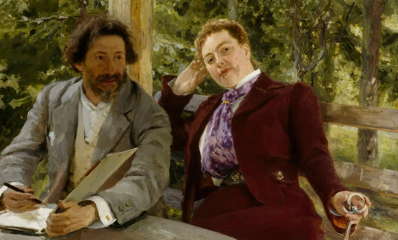 Dobbeltportrett av Natalia Nordmann og Ilya Repin - Ilya Repin
