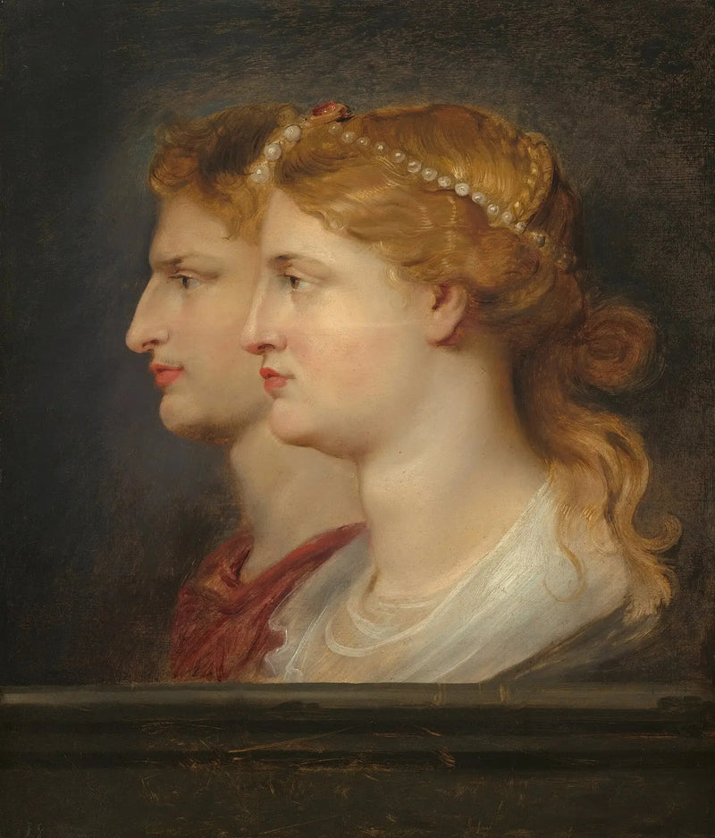 Dobbelportrett av den romerske generalen Germanicus (15 f.Kr.-19) og hans kone Agrippina den eldre (?-33) - Peter Paul Rubens
