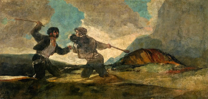Duel med klubbe - Francisco de Goya