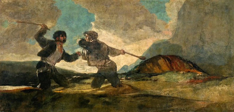 Duel med klubbe - Francisco de Goya