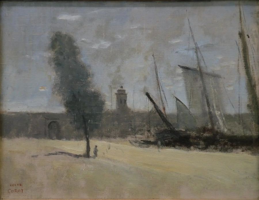 Dunkerque, vollverk og inngangsport til havnen - Jean-Baptiste Camille Corot