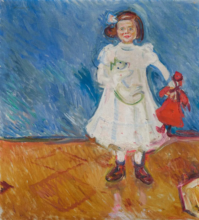 Edmute Esche med dukken - Edvard Munch