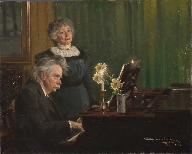 Edvard Grieg som følger sin kone - Peder Severin Krøyer