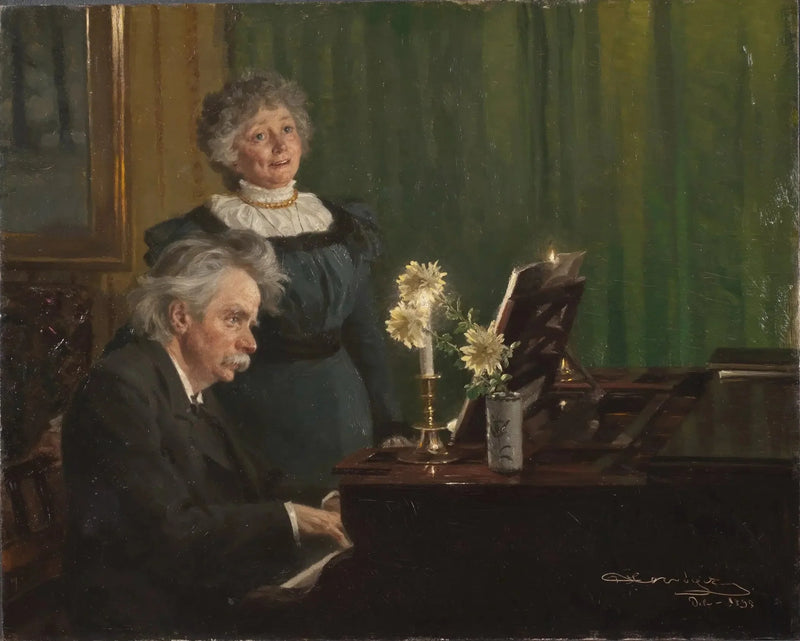 Edvard Grieg som følger sin kone - Peder Severin Krøyer