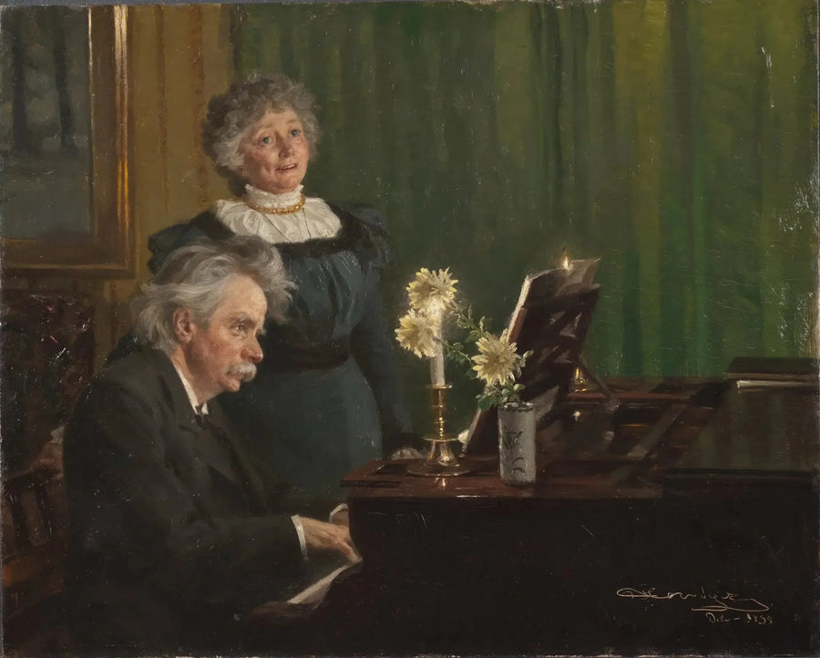 Edvard Grieg som følger sin kone - Peder Severin Krøyer