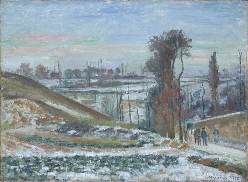 Snøeffekt ved Hermitage, Pontoise - Camille Pissarro