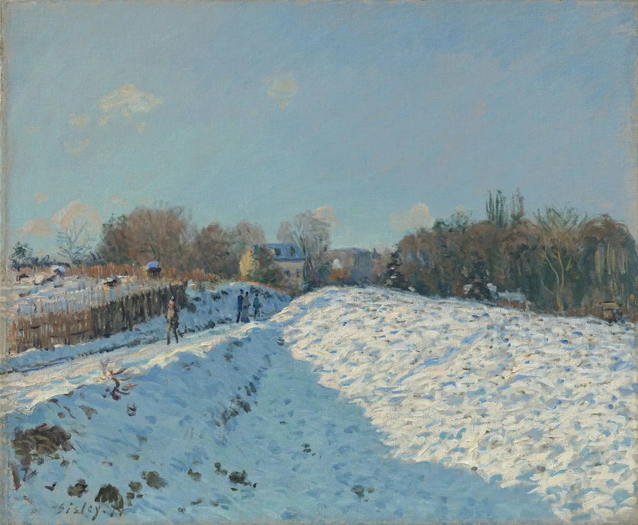 Snøeffekt i Louveciennes - Alfred Sisley