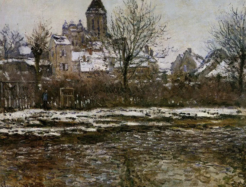 Snøeffekt i Vétheuil - Claude Monet