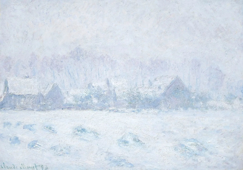Snøeffekt i Giverny W1331 - Claude Monet