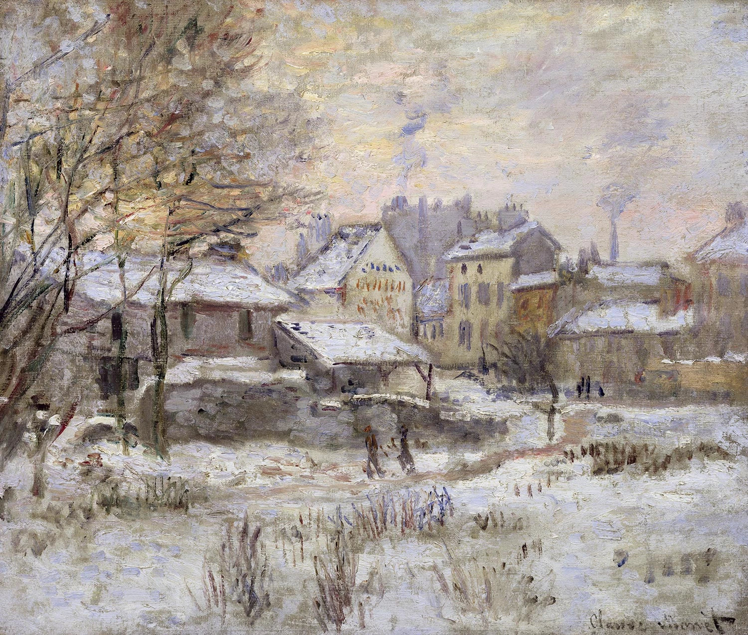 Effet de neige, soleil couchant W362 par Claude Monet, 1875, musée Marmottan Monet