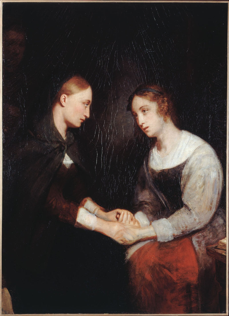 Effie og Janny Daens i fengselet i Edinburgh - Ary Scheffer
