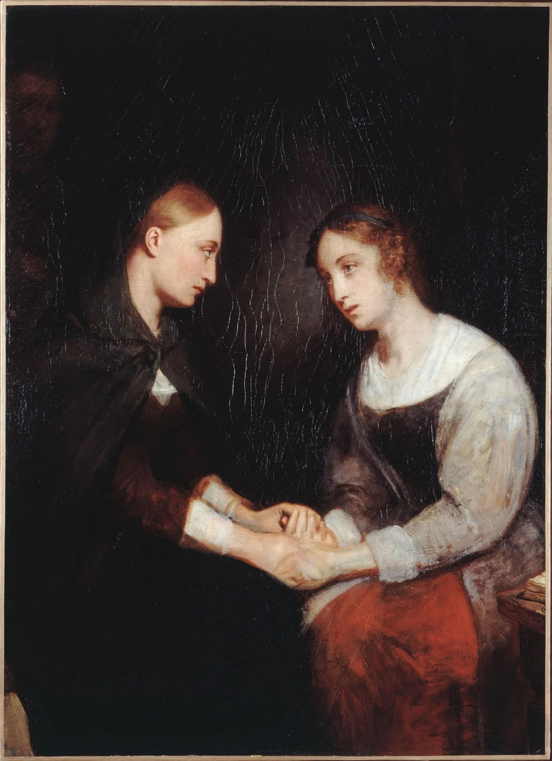 Effie og Janny Daens i fengselet i Edinburgh - Ary Scheffer