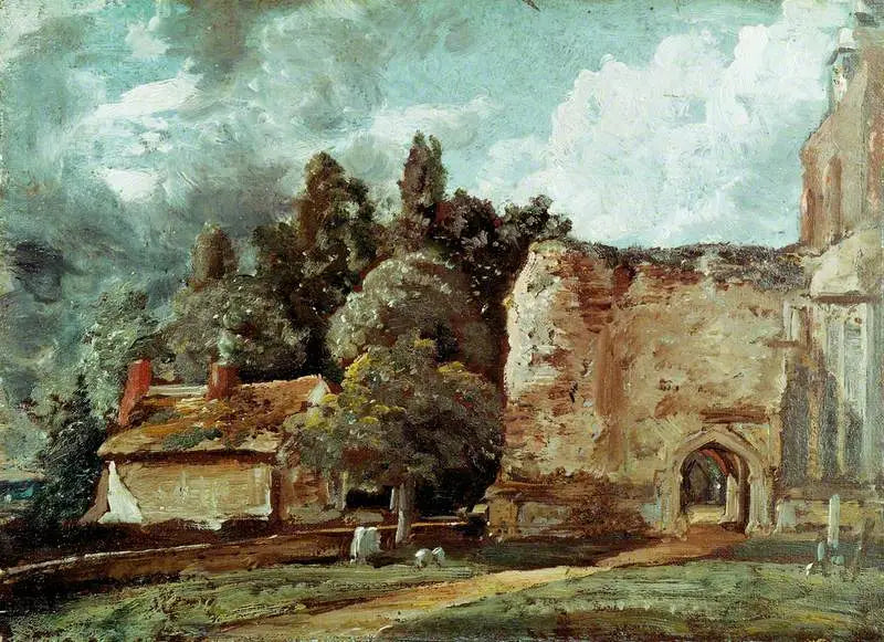 East Bergholt kirke: ruin-tårnet i vestenden - John Constable