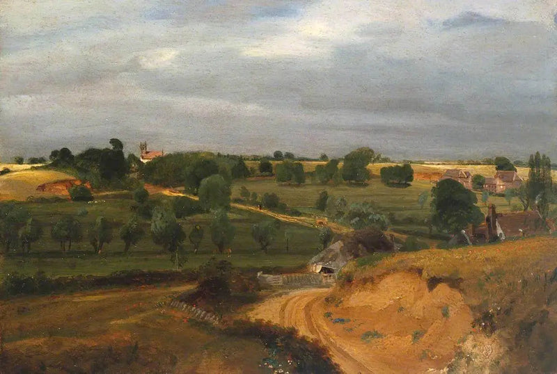 Brightwell kirke og landsby - John Constable