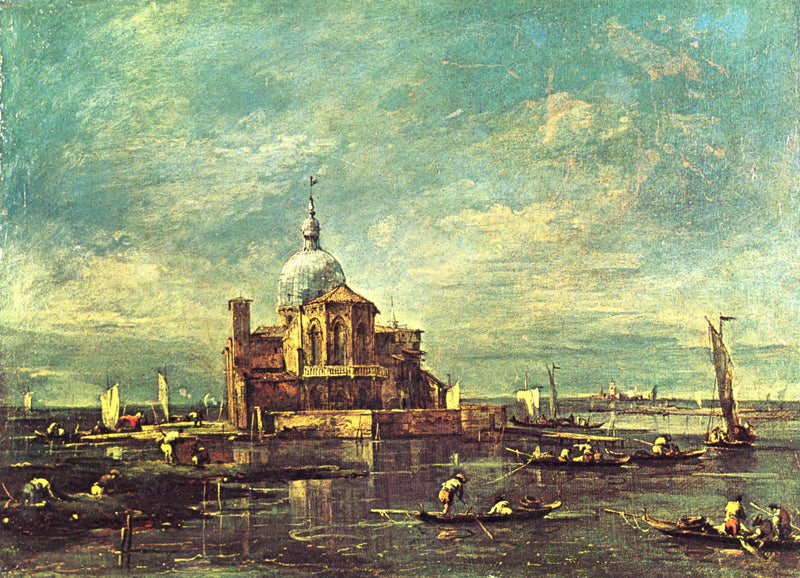 Kirke på en liten lagunøya - Francesco Guardi