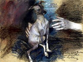 Elegant med hund - Giovanni Boldini