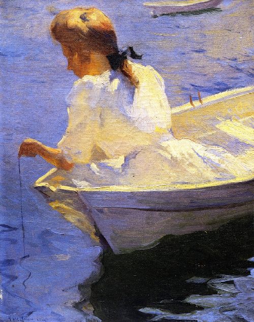 Éléonore dans le Dory - Frank Weston Benson - Alpha Reproduction