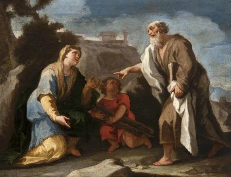 Élie et la veuve de Sarepta - Luca Giordano image 1 tableau peint à l’huile sur toile