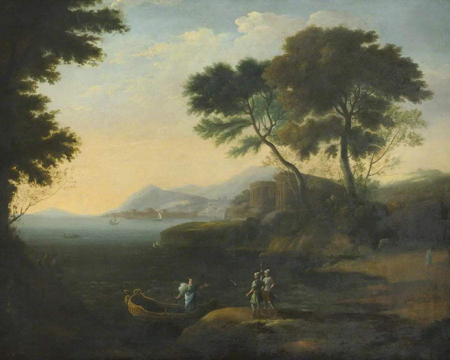Carlo og Ubaldo ombordstigning på jakt etter Rinaldo - Claude Lorrain